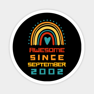 Rainbow Awesome Since September 2002 19th Birthday Magnet